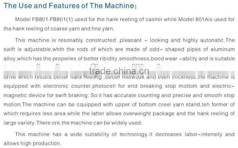 Chinese FB801(1) Automatic Wool Reeling Machine,Yarn Reeling Machine