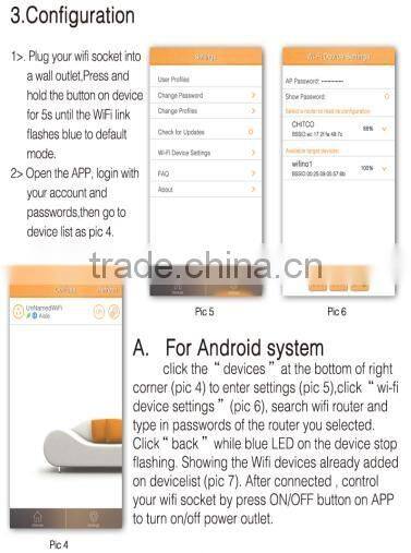 EU / US / UK / AU / CH / FR type plug 16A smart phone APP remote control wifi socket