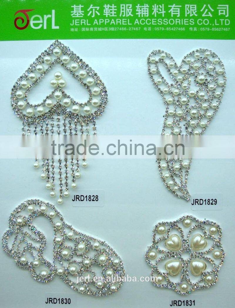 Wholesale iron on rhinestone pearl appliques