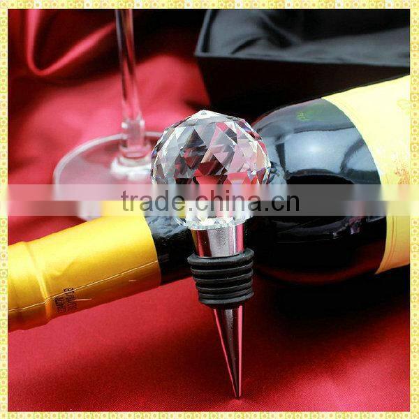 Luxurious Crystal Stainless Steel Wine Bottle Stopper For Table Centerpieces