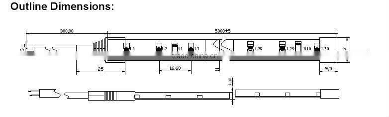 DC12V 5M/reel 150LEDS in white Non-waterproof SMD 3528 flexible led ribbons