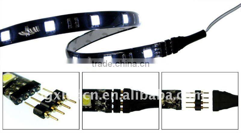 White DC12V 60leds/m 5050 drip glue waterpoof IP65 strip light with black FPC