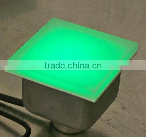 CE RoHS 3 years warranty waterproof ip67 garden decoration RGB outdoor glass led paver light