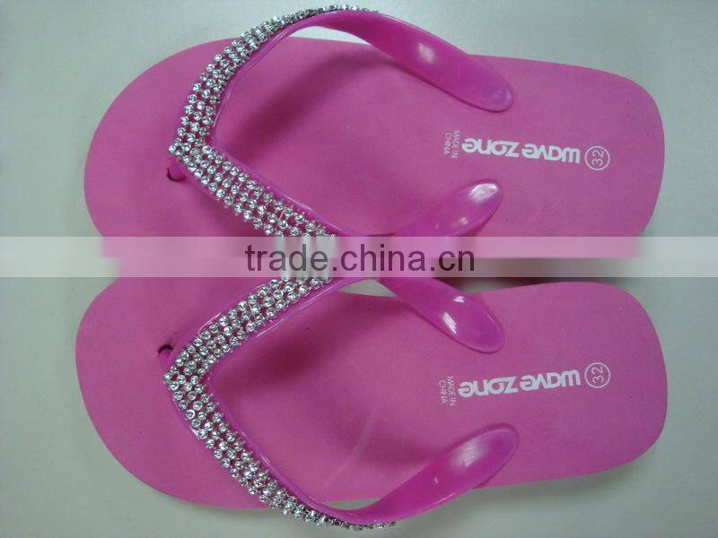 New design summer EVA woman wedge sandals 2015 with rhinestone