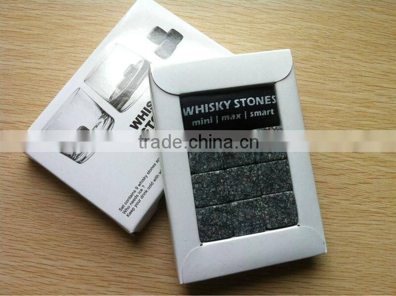 WHISKEY STONES ROCKS 9 PCS Set Ice Cubes Wine Drinks Scotch Beer Cold Soapstone