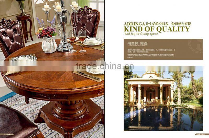 Dark brown Round Dining table and chair