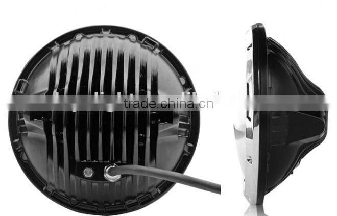 waterproof jeep wrangler led lamp 7" 75W car LED Headlight H4 DRL High/Low for Wrangler Hummer JK LJ