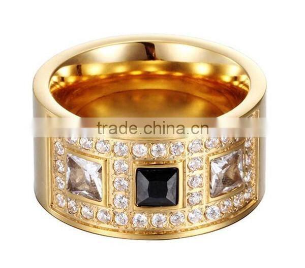 Cheap manufacturer OEM gold stainless steel crystal tibetan ring
