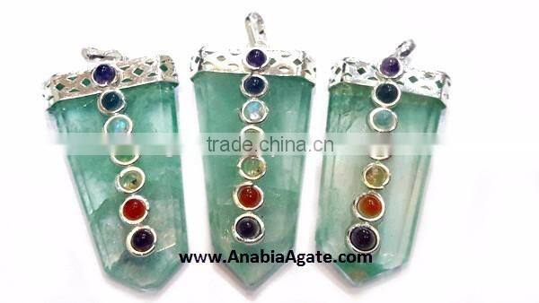 Black Jasper Chakra Flat Stick Pendant With Chakra Cabs : Wholesale Gemstone Chakra Pendants for sell