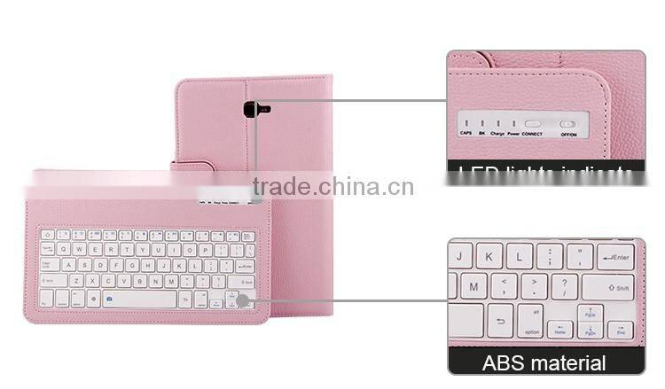 10.1 bluetooth leather tablet keyboard case for samsung Tab A