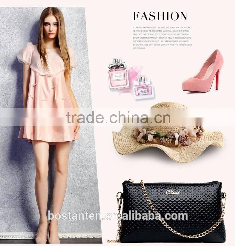 fashion women leather beach bag chain sling shoulder bag