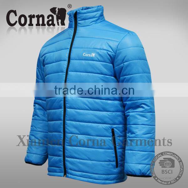 Top selling blue cheap polyester men down filled winter coat