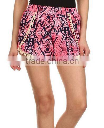 Fashion Women Printed Summer Casual Patchwork Pants Women Fashion High Waist Pants Women Short Pants Women Pants