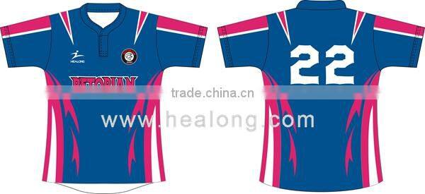280gsm polyester Rugby jersey,short sleeve wholesale women rugby top