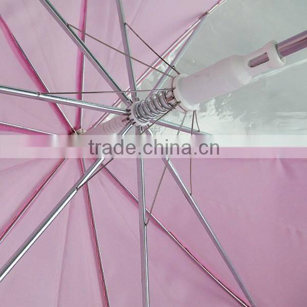 2016 cheap promotional pink polyester kids umbrella for girls