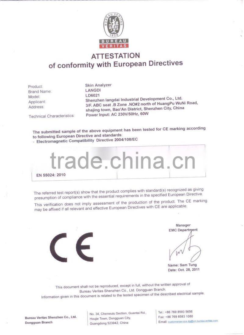 Facial skin moisture oil analyser/Skin Moisture Tester