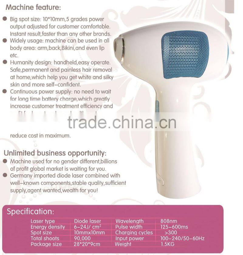 hair removal machine home use POP-SP01 Most professional 808nm diode laser hair removal machine