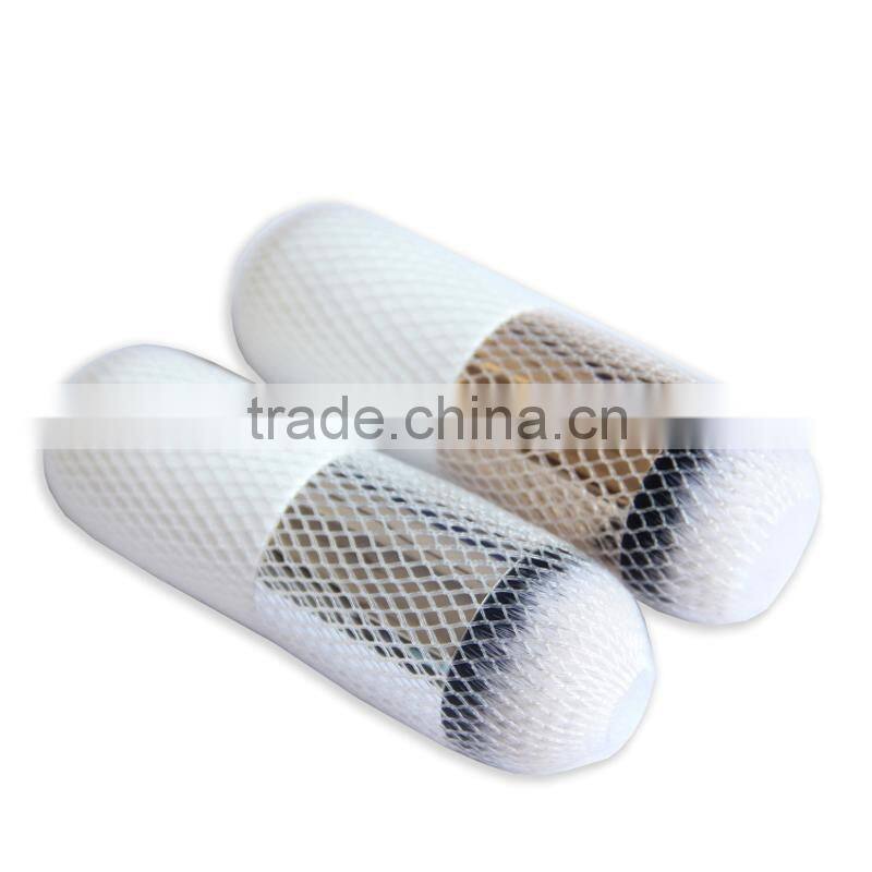 Cosmetic wood handle synthetic hair round dispensing powder brush foundation for girl