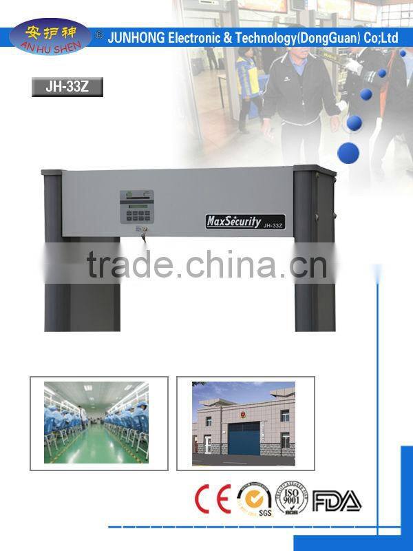 FAA standard waterproof walk through metal detector with 33 zones