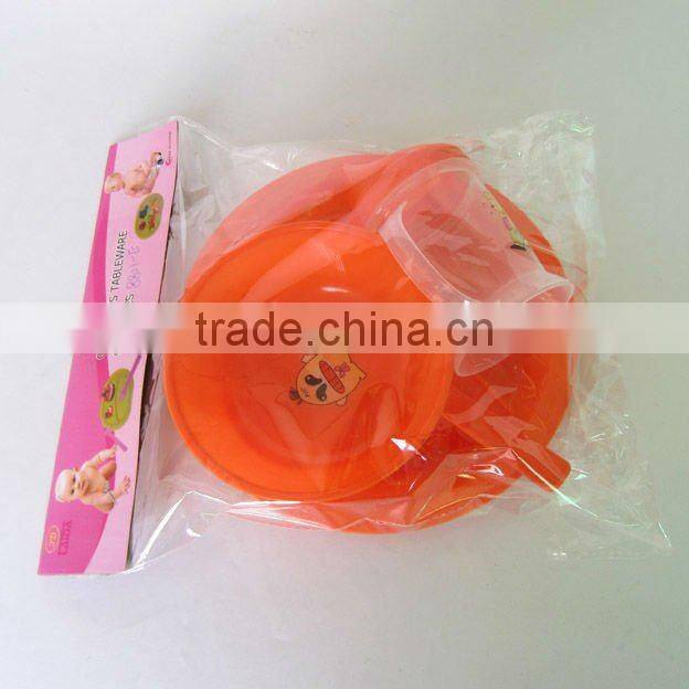 5pcs round plate plastic dinnerware picnic set