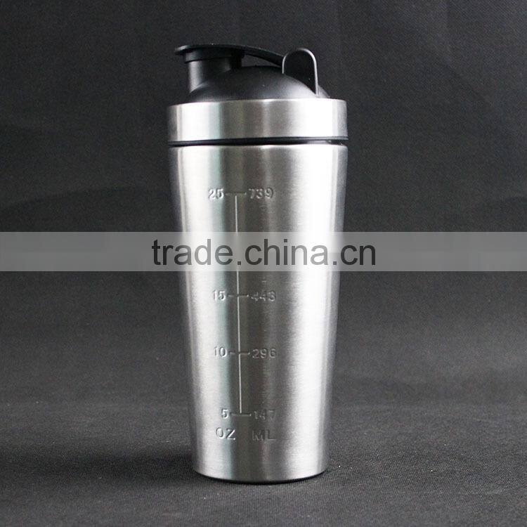 stainless steel drinks protein shaker bottles with drinking spout