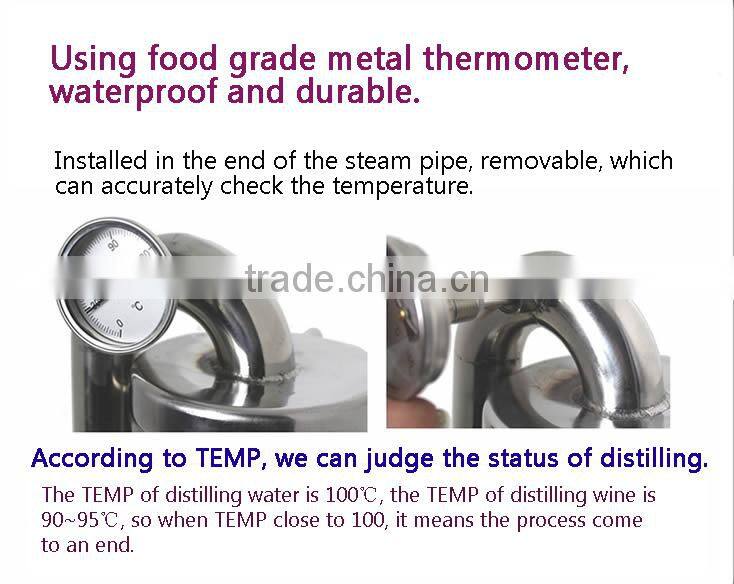 High Quality Household Stainless Steel 10L Home Alcohol Distiller For Sale With Thermometer Spirits(Alcohol) Distillation Boiler