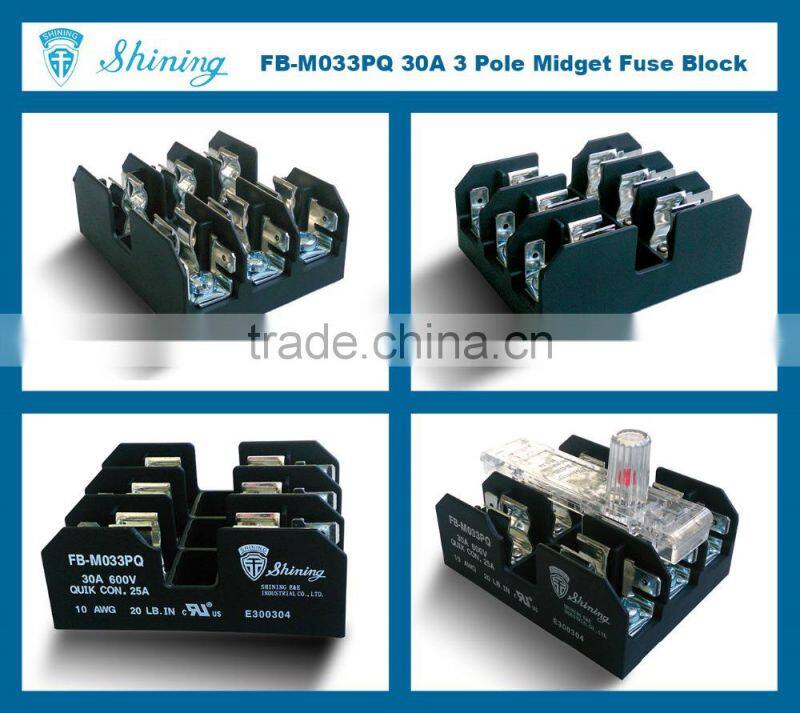FB-M033PQ UL Approved Equal To Bussmann 30A 3 Pole Porcelain Fuse Base