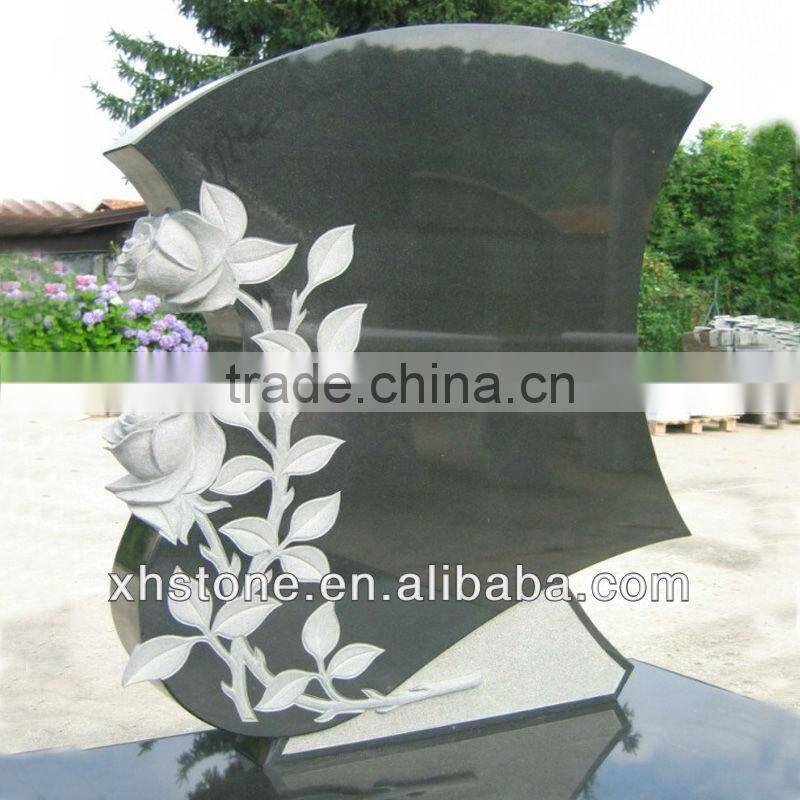White flower and black memorial tombstone wholesale