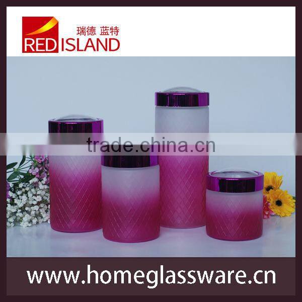wholesale 4 set glass jars with spray color