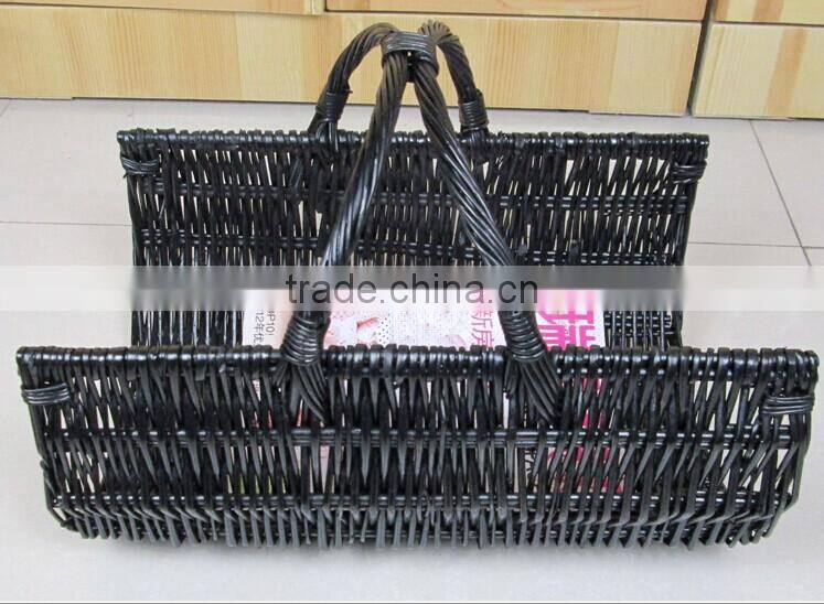 Hotsale light wicker magazine basket for storing books