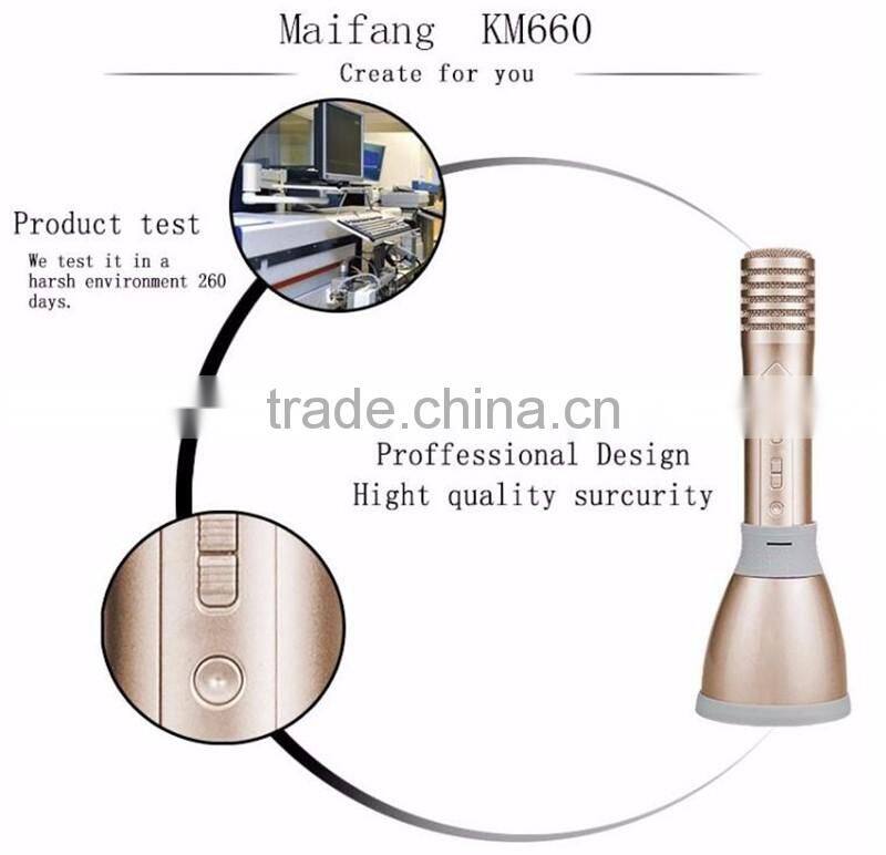 Alibaba wholesale portable Karaoke microphone for Smartphones Bluetooth speaker Portable Wireless Karaoke Microphone