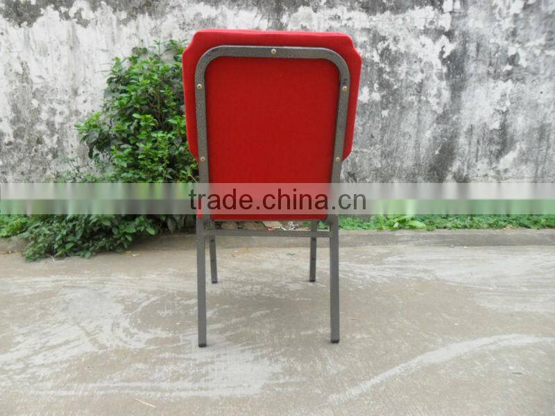 Red color Utility Iron metal with Shaped cotton church chair