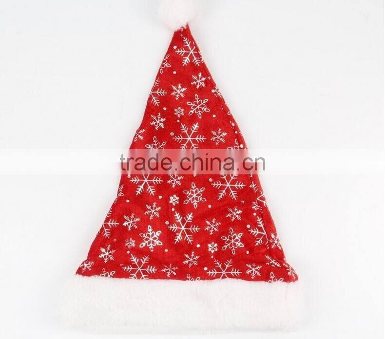 2016 Hot Slae Santa Claus Hat For Adults Snowflake Painted Party Christmas Dancing Hat