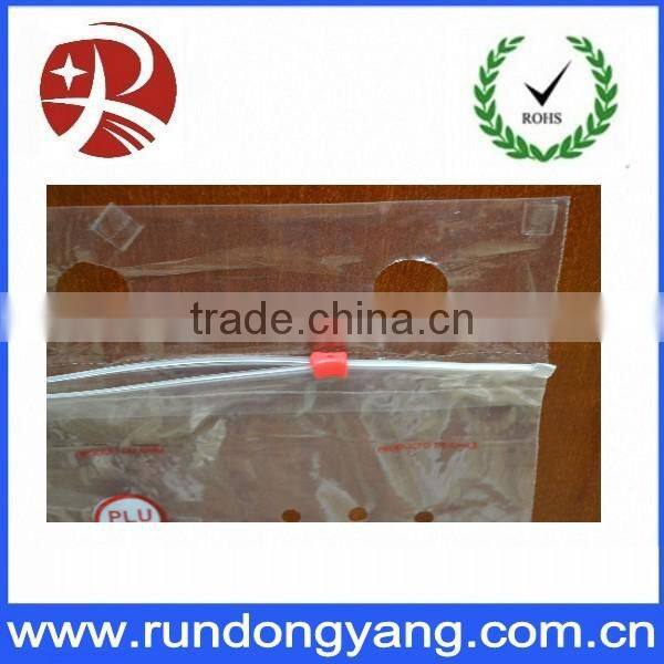 Clear Plastic Grape Bag with hanging holes