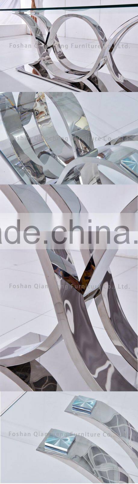 Glass top hotel dining table set with chairs new design