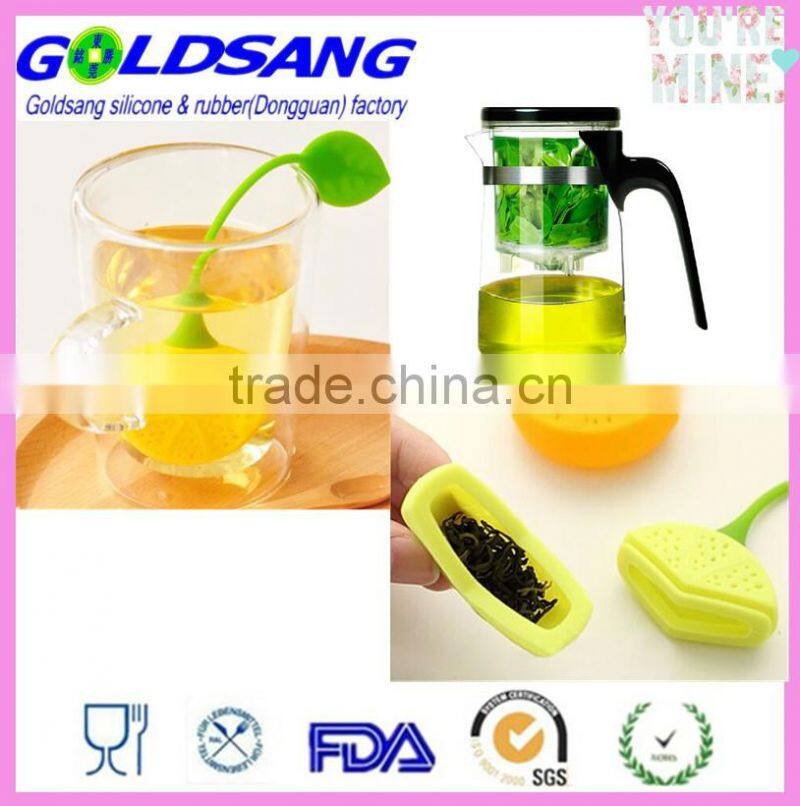 Green Silicone Lemon Design Tea Filter Strainer /tea bag holder