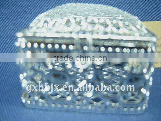 Square silver wire christmas small cake boxes