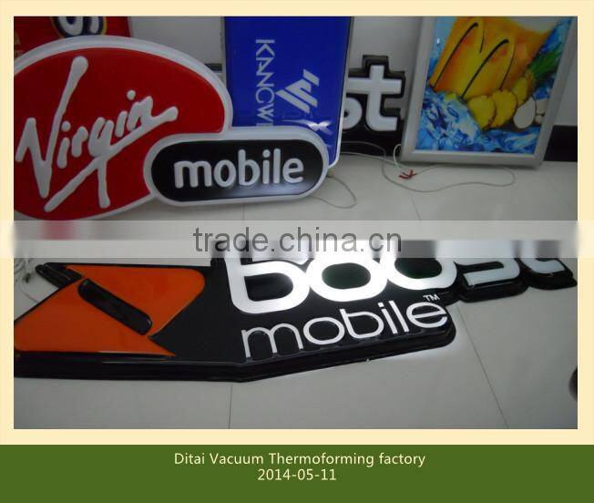 Vacuum thermoforming plastic advertising light box billboard