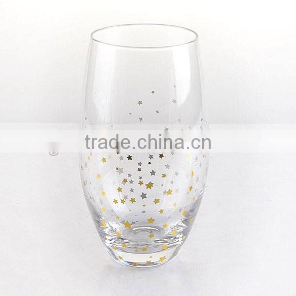 High quality wine glass set with star decal