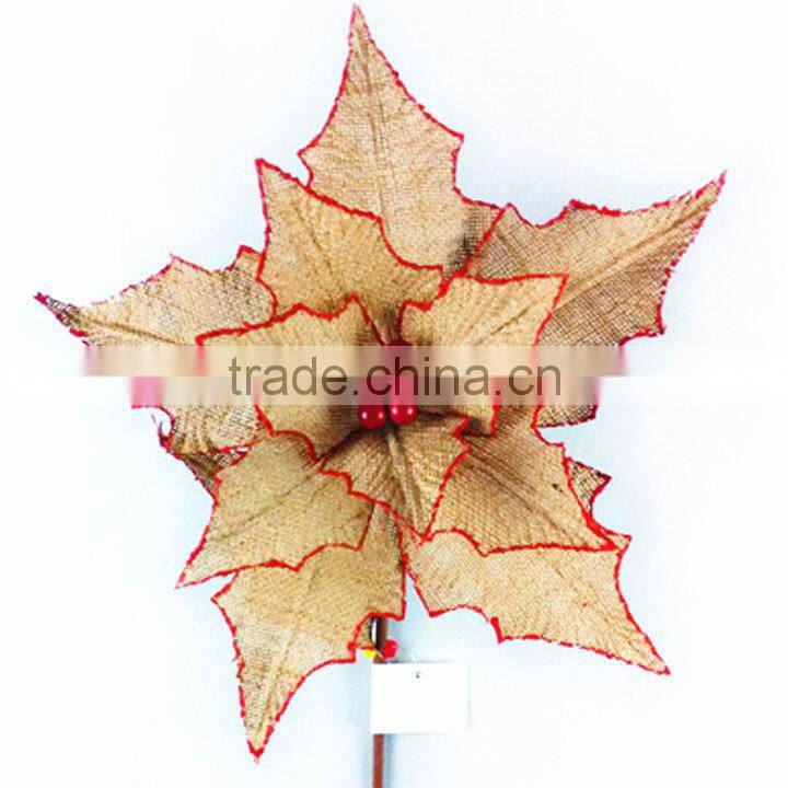 christmas decorations made in china handmade decorative jute flowers