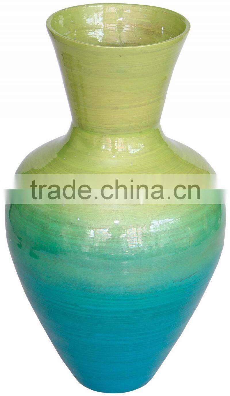 Spun bamboo vases, decorative flower vases with lacquer finish