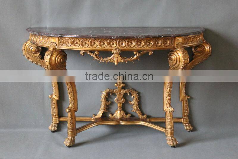 Antique gold console table from China