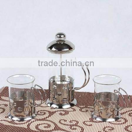 Steel glass press coffee maker sets