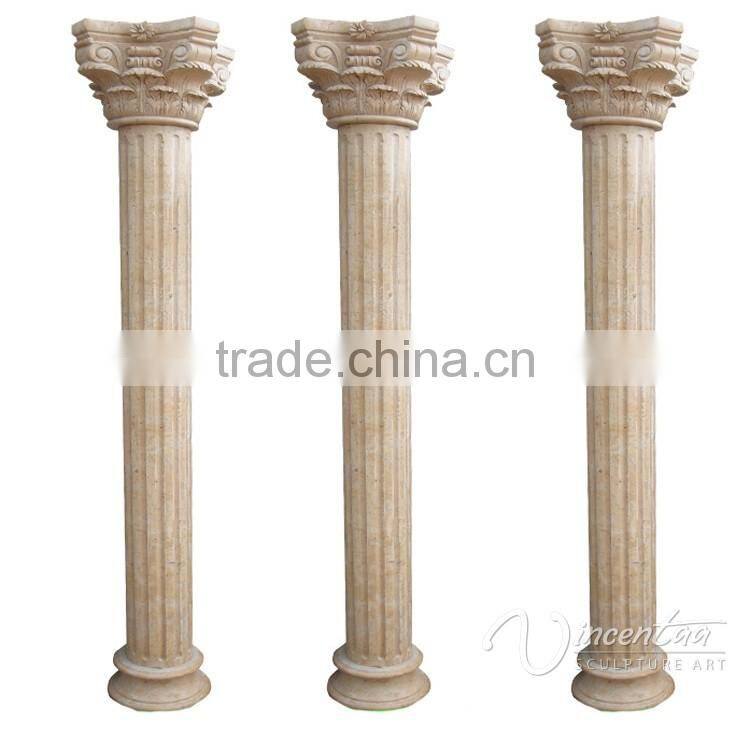 beige architectural stage decoration stone travertine pillars wholesale
