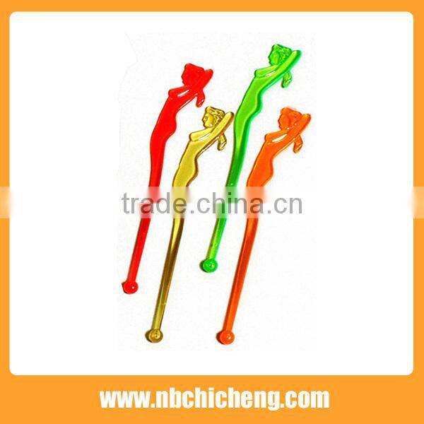 8 pcs Plastic Colorful Swizzle Sticks