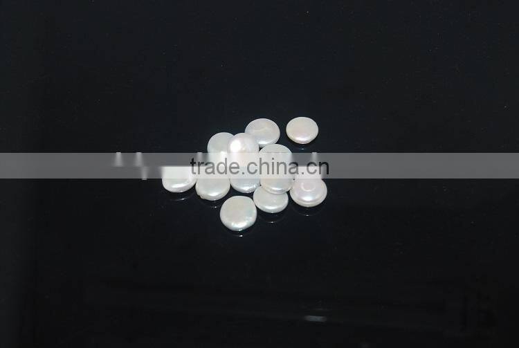 9-10 mm white coin shape freshwater loose pearl beads