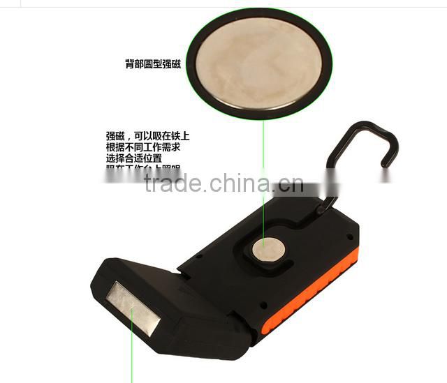 new 3led foldable cob plastic work light with magnet led working light with hook