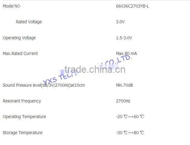 buzzer 6.6mm*3.6mm passive buzzer