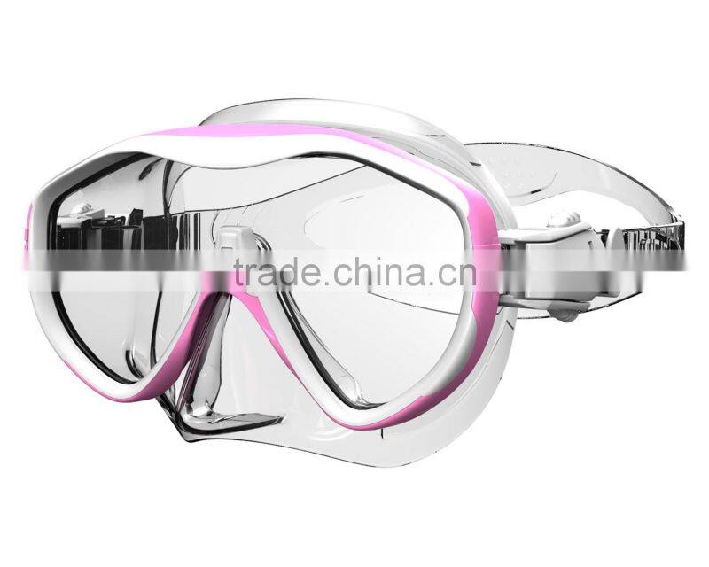Low volume diving glasses, tempered glass dive mask(MK-102)