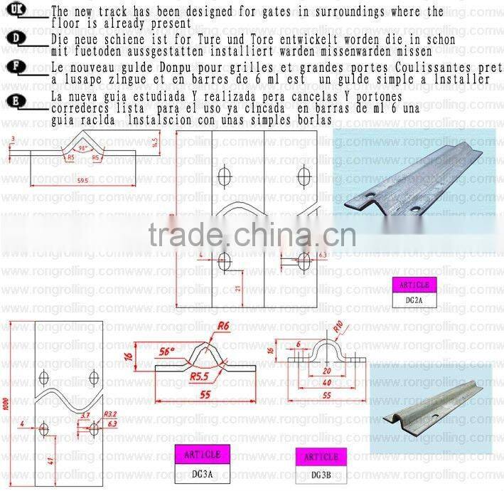 door track for sliding door roller groove R